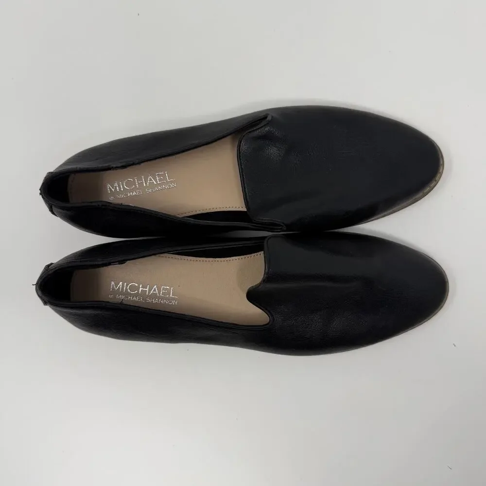 Michael by Michael Shannon Black Leather Loafers Size 11